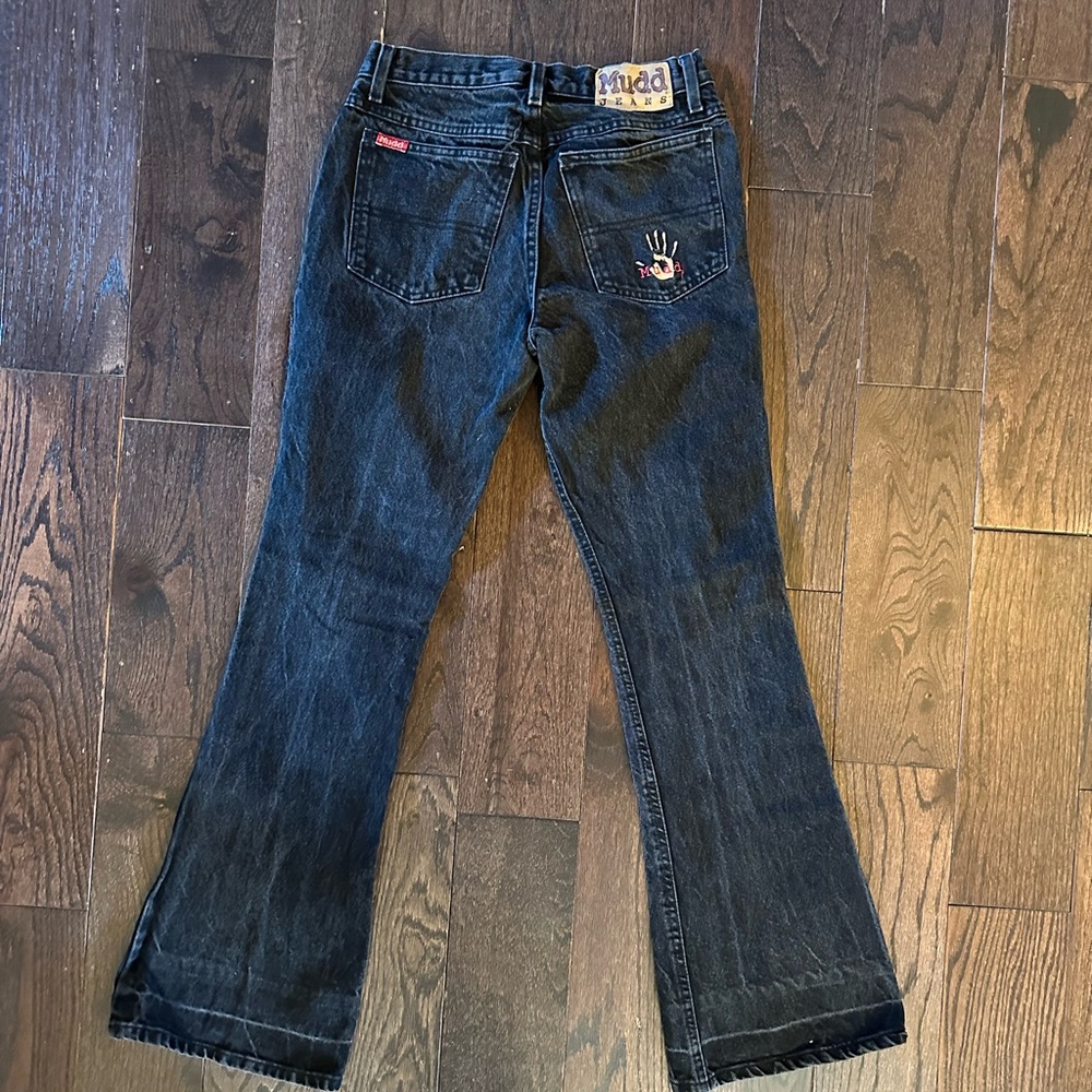 096: Mudd Jeans, Y2K, vintage, black, rise flare, mud, jeans